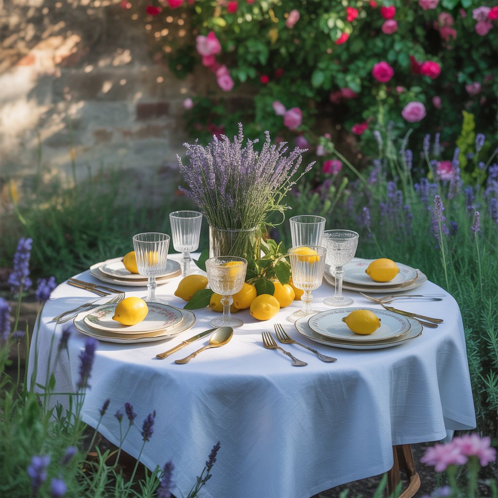 Vibrant Tablescapes That Wow: Indoor & Outdoor Dining Party Decor to Impress 2 Vibrant summer garden tablescape with florals and lemon accents
