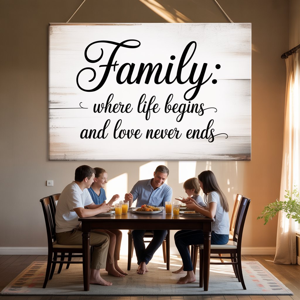 Quotes That Belong on Your Family Canvas Wall Art 3 “Backyard graduation party with fairy lights, decorated table, and a memory wall featuring photos and a ‘Go Forth’ celebration banner.”