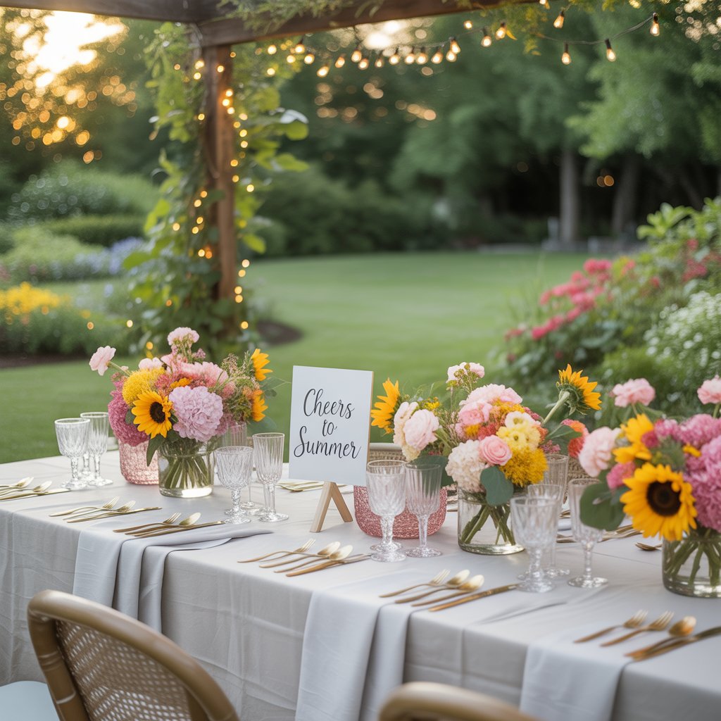 Vibrant Tablescapes That Wow: Indoor & Outdoor Dining Party Decor to Impress 5 Alfresco garden table glowing with lanterns, string lights, and summer decor