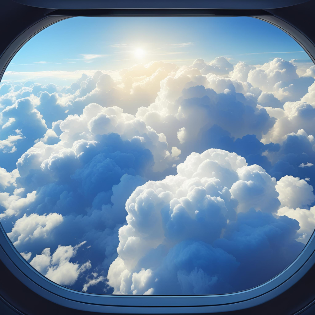 White Aesthetic Laptop Wallpaper : 2025 Spark Your Creativity with Clean Designs 7 Show a vibrant, large-scale white cloud mural on a laptop wallpaper, viewed from above like an airplane window, with ethereal light and fluffy details for an inspiring feel.