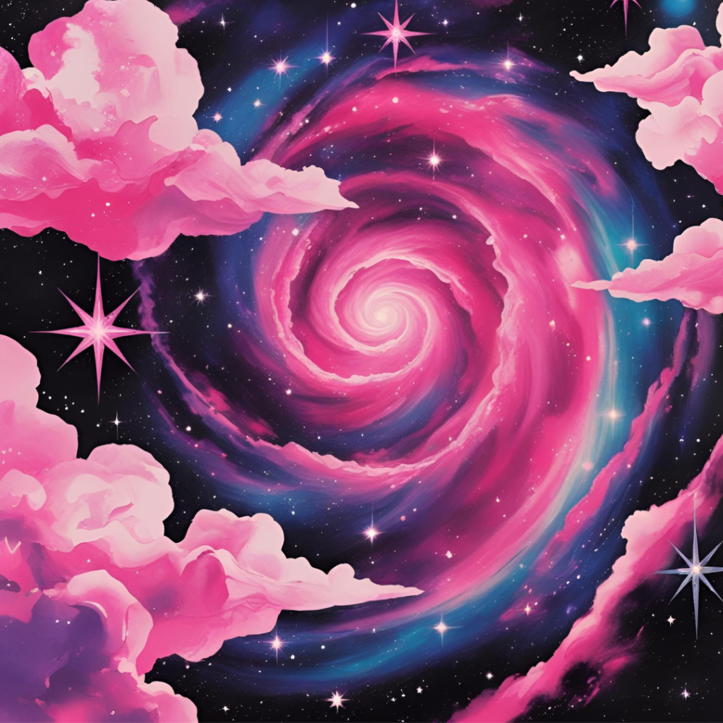 Aesthetic Wallpapers That Brighten Your Screen and Your Soul 13 Celestial pink aesthetic collage with mystical space and galaxy themes.