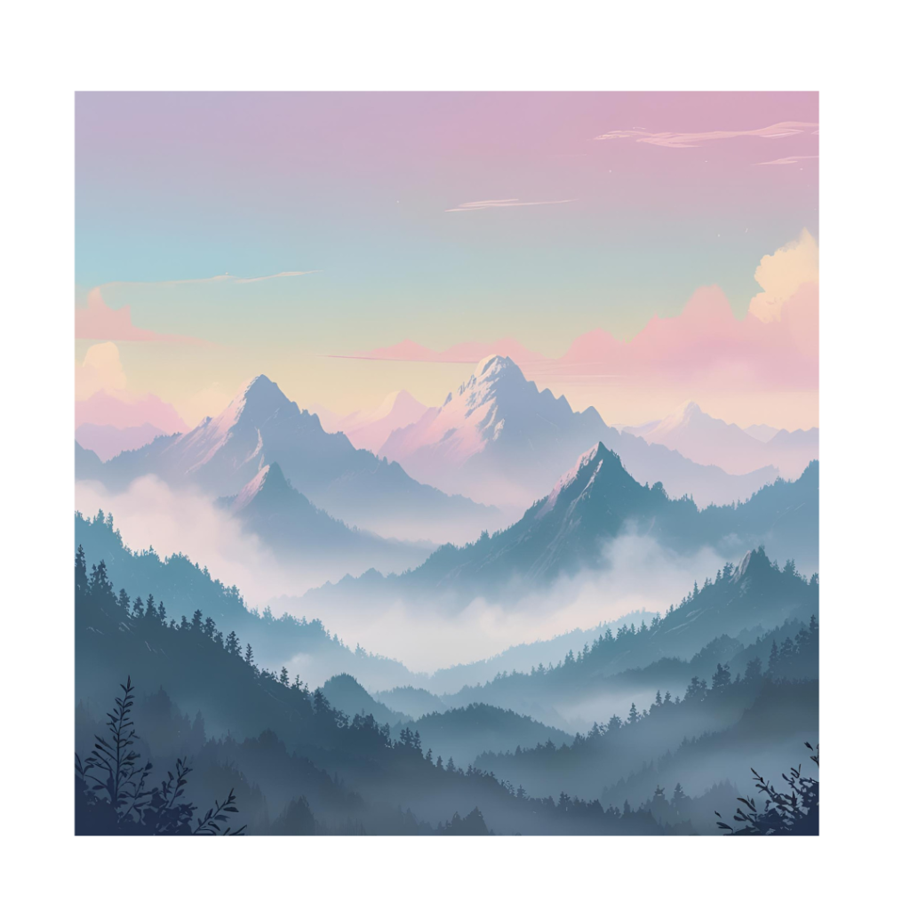 Nature Inspired Wallpapers: Breathtaking Views for Your Screen 3 Dreamy Mountain View Wallpaper showing misty mountains and pastel-colored skies.