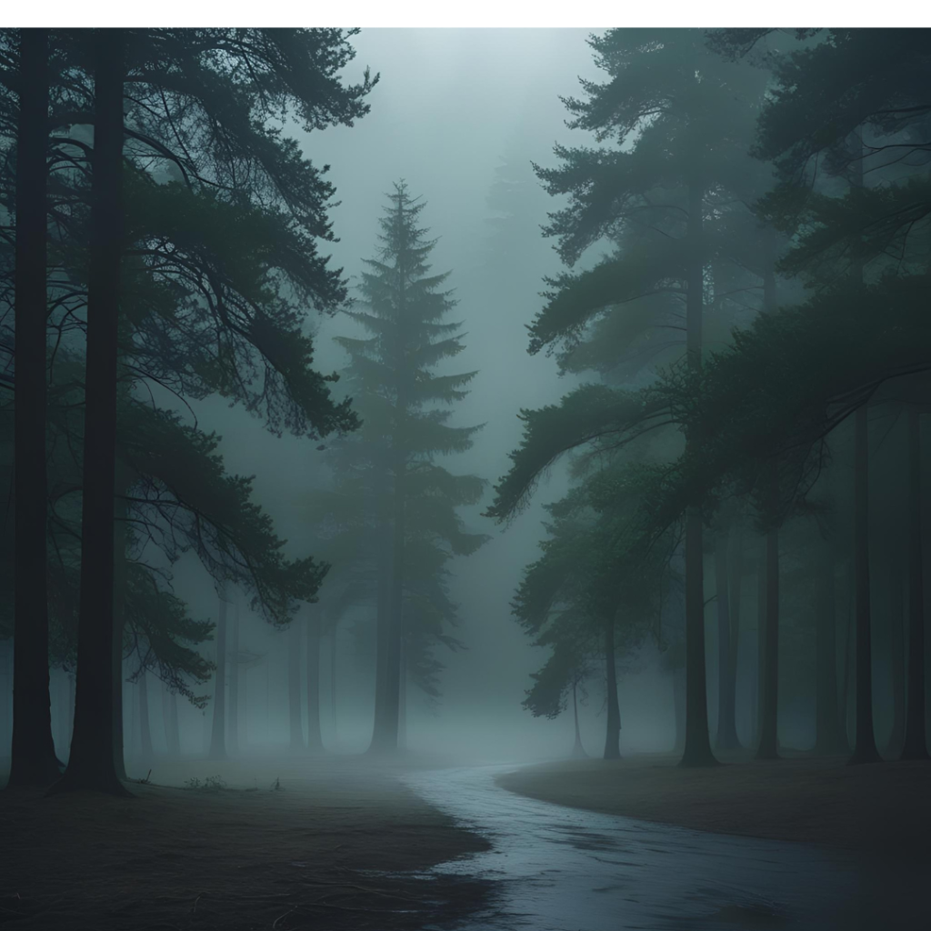 Nature Inspired Wallpapers: Breathtaking Views for Your Screen 6 Prompt: Dense pine forest shrouded in early morning mist, with visible rays of sunlight breaking through.