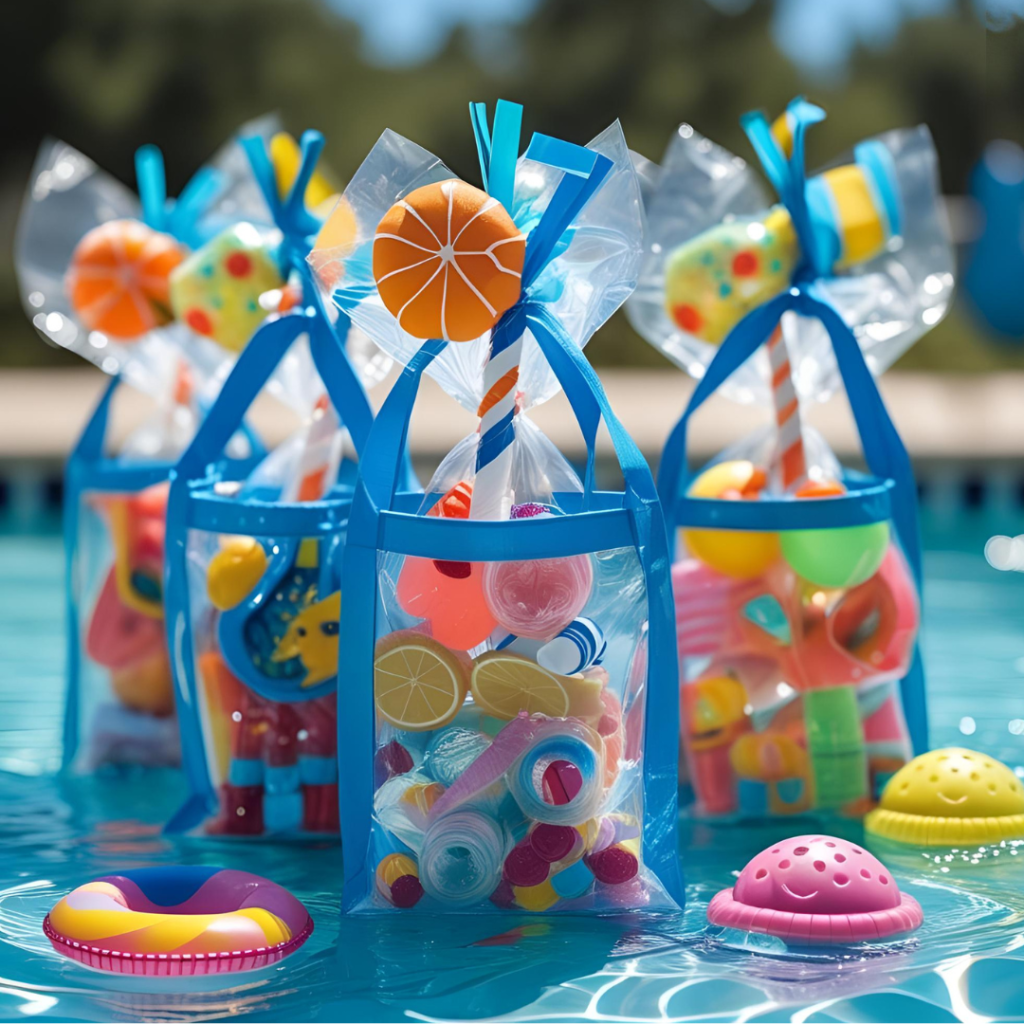 Dive Into Fun: The Ultimate Guide to Hosting a Perfect Pool Party 13 Pool party goodie bags filled with fun summer favors and mini toys.