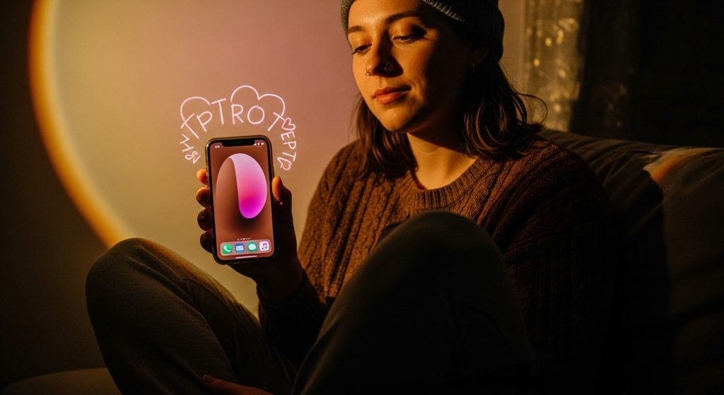 Vintage 90s Retro Brown & Pink iPhone Wallpaper Aesthetic 10 : Relaxed person holding an iPhone with brown and pink wallpaper, surrounded by a peaceful aura and soft lighting for an uplifting, eye-catching effect.