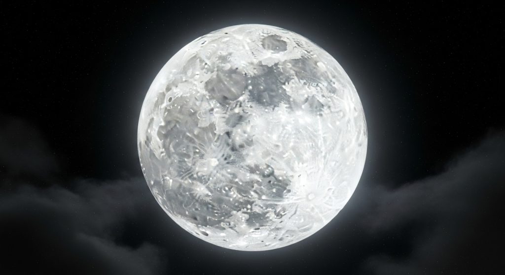 Best Aesthetic Moon Wallpapers for iPhone | Dark & Minimal Backgrounds 10 “Ultra HD wallpaper of a crystal-clear full moon glowing brightly in the night sky.”