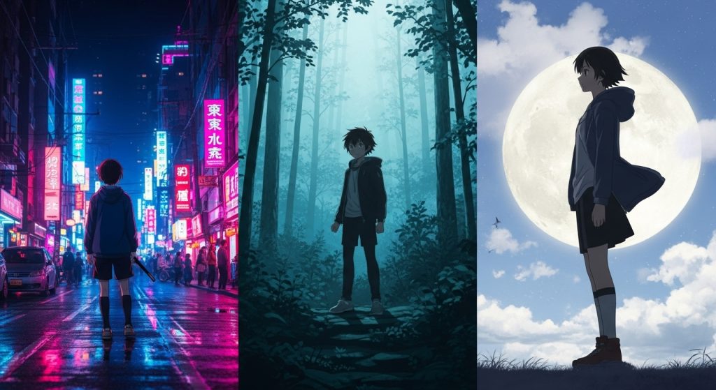 Top 20 Dark Aesthetic Anime Wallpapers in HD 1080p for Laptops 5 “Minimalist desk setup with journals, coffee, and Dark Aesthetic Anime Wallpapers on screen.”