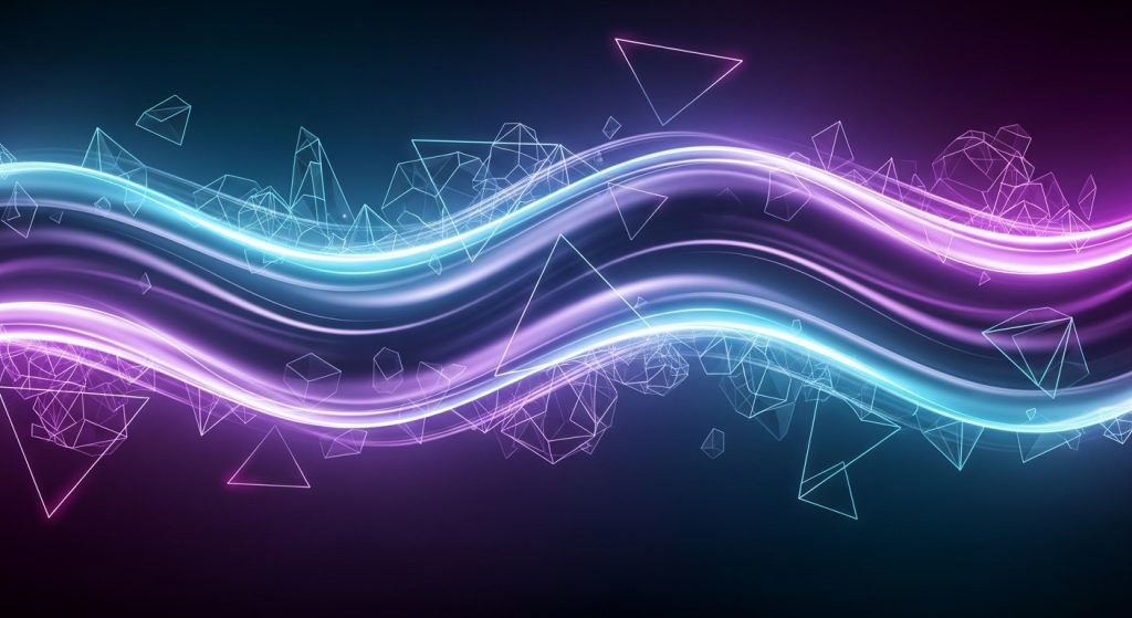 Aesthetic Wallpaper Background for iPhone Boy Stylish & Minimal HD Designs 9 iPhone wallpaper showing neon glowing abstract waves with futuristic geometric shapes, sleek and modern look.