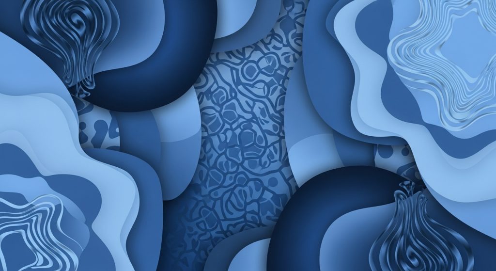 Aesthetic Wallpaper Background iPhone Blue Stylish & Minimal 7 "Custom designed iPhone wallpaper in shades of blue, unique patterns, aesthetic and modern"