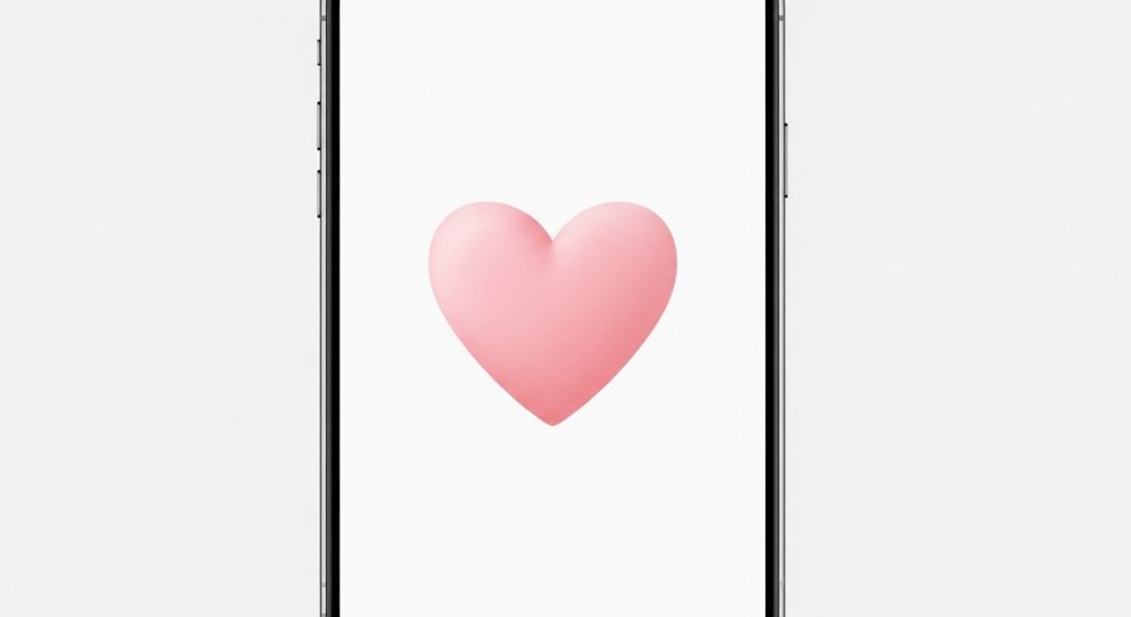 Top Cute Aesthetic Wallpapers for iPhone Backgrounds 9 Wallpaper of a single pastel pink heart on a white background displayed on iPhone – sleek and minimal aesthetic.