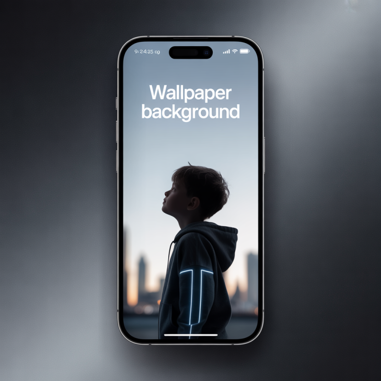 "Wallpaper background for iPhone boy – stylish minimal dark HD design with boy silhouette on iPhone lock screen."