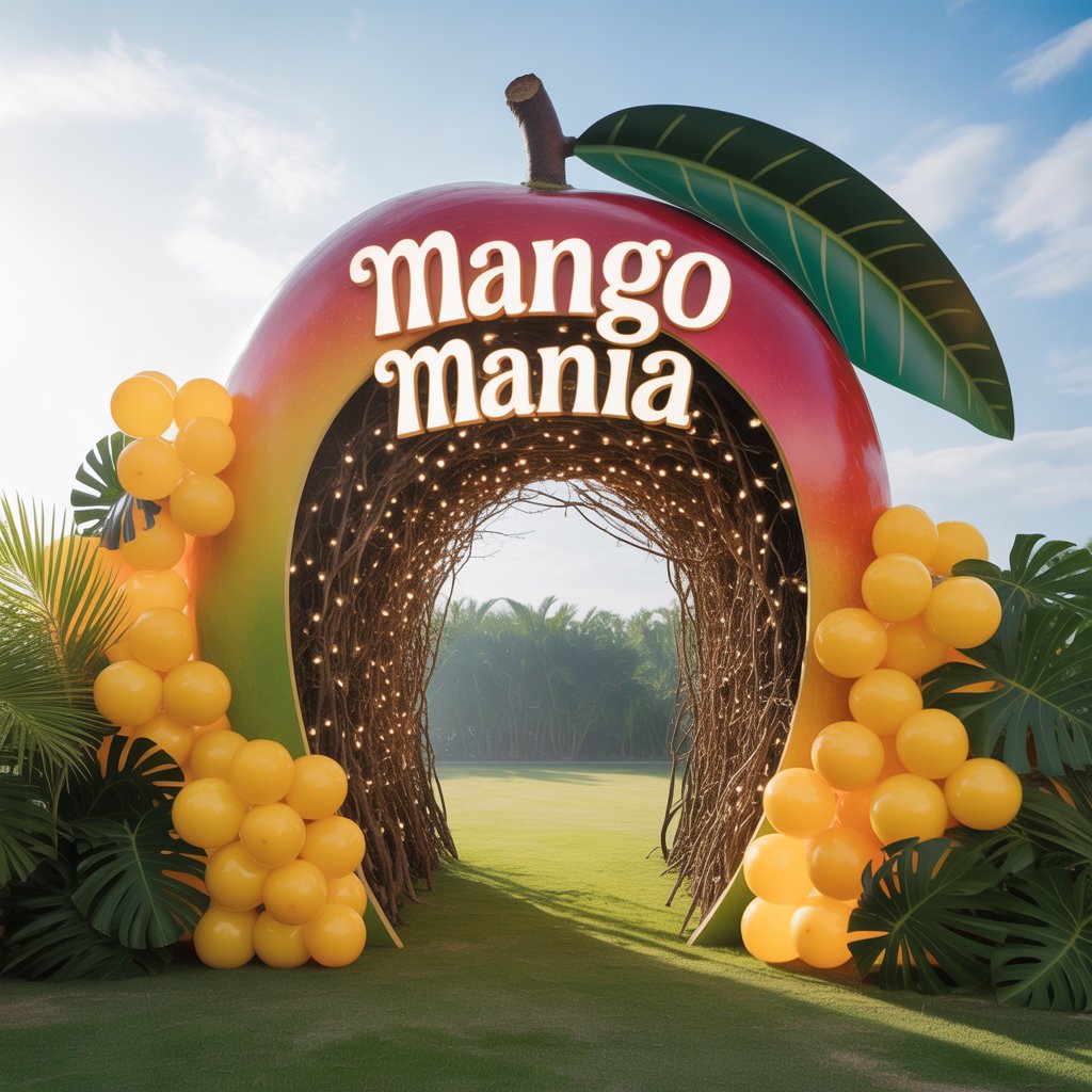 Mango Festival: A Juicy Celebration of Flavor, Culture, and Fun 4 Summer Mango Festival setup with vibrant mango-themed decor and entrance.