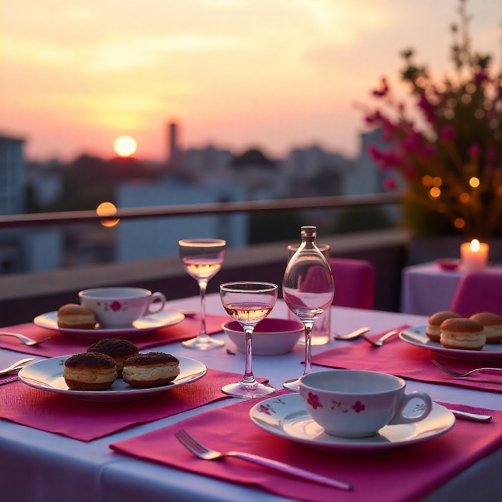 The Perfect Tea Party: A Delightful Gathering of Elegance and Charm 5 Whimsical tea party table with roses, teacups, and cake stands full of treats.