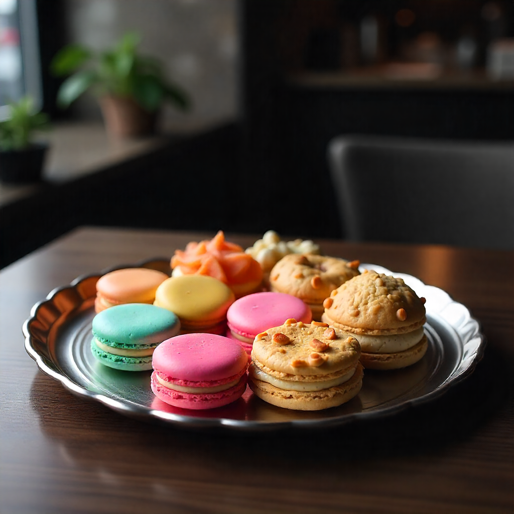 The Perfect Tea Party: A Delightful Gathering of Elegance and Charm 7 : Assorted tea party finger foods on lace-trimmed trays, decorated with edible flowers.