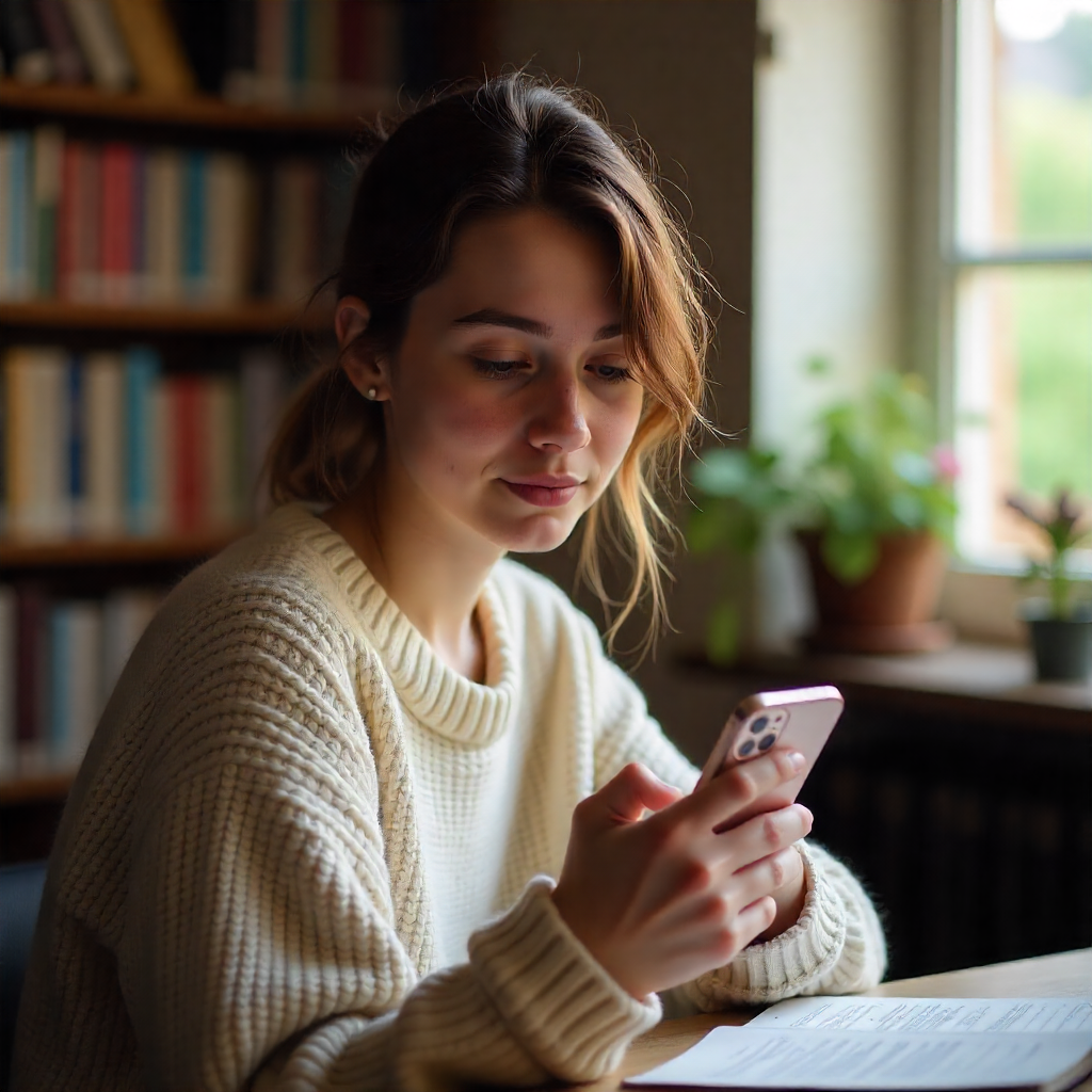 Aesthetic Wallpaper iPhone: Discover 2025 Trends to Refresh Your Screen 19 Generate a vibrant series of user stories with iPhones displaying transformed aesthetic wallpapers, in everyday settings like desks and parks.