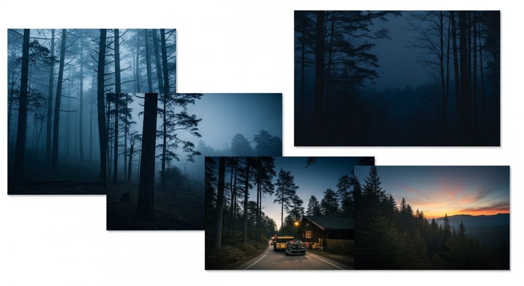 Aesthetic Wallpaper 4K for PC | Stunning Ultra HD Desktop Backgrounds 13 Collage of 5 different 4K wallpapers—nature, abstract, pastel, dark, and cityscape—arranged like a gallery wall.