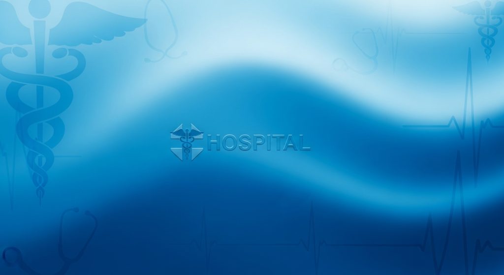 Medico Aesthetic Wallpaper Background Minimal & Professional Vibes 9 A customized medico wallpaper with a hospital’s logo blended into a clean blue gradient.