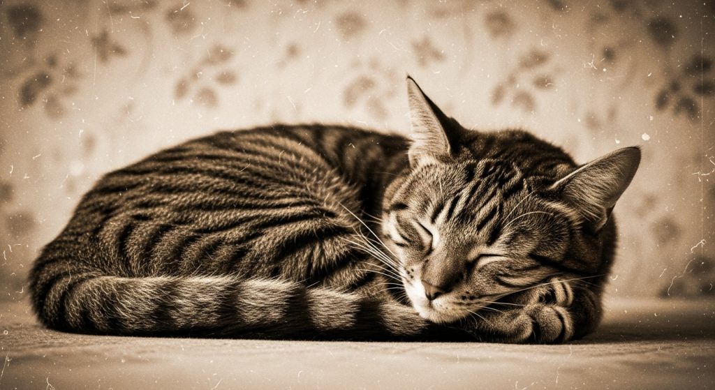 Style Your Screen with Aesthetic Brown Cat Wallpapers 7 “Vintage brown cat wallpaper with retro sepia style.”