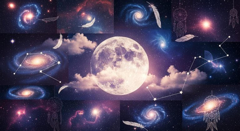 Aesthetic wallpaper background featuring a dreamy full moon glowing in the HD night sky, perfect as a calming backdrop.