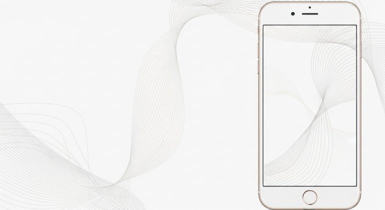 Minimal iPhone wallpaper featuring a white background with subtle abstract line design.