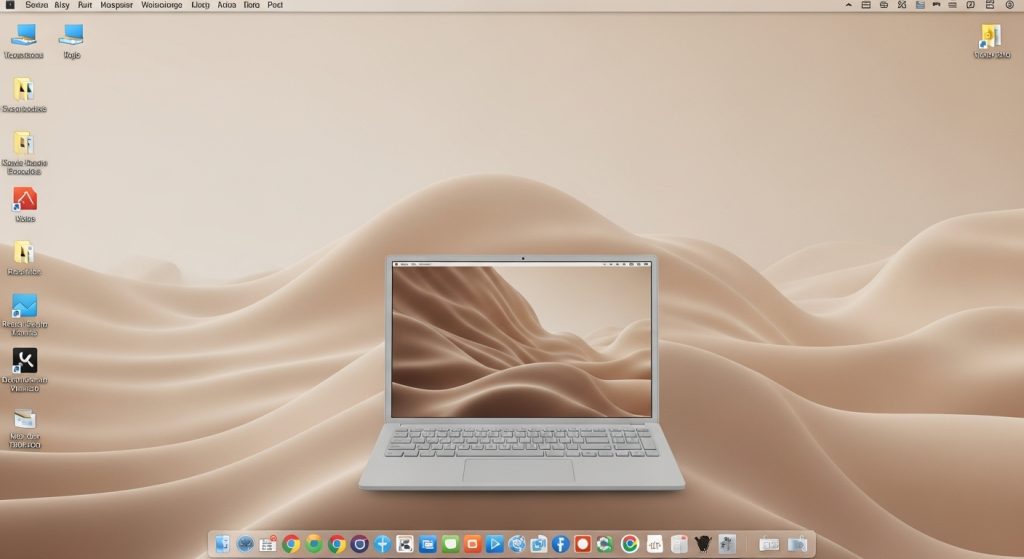 Brings Outdoor Serenity to Your Digital Space: Aesthetic Wallpapers 5 Computer screen showing minimalist beige aesthetic wallpaper for focus.