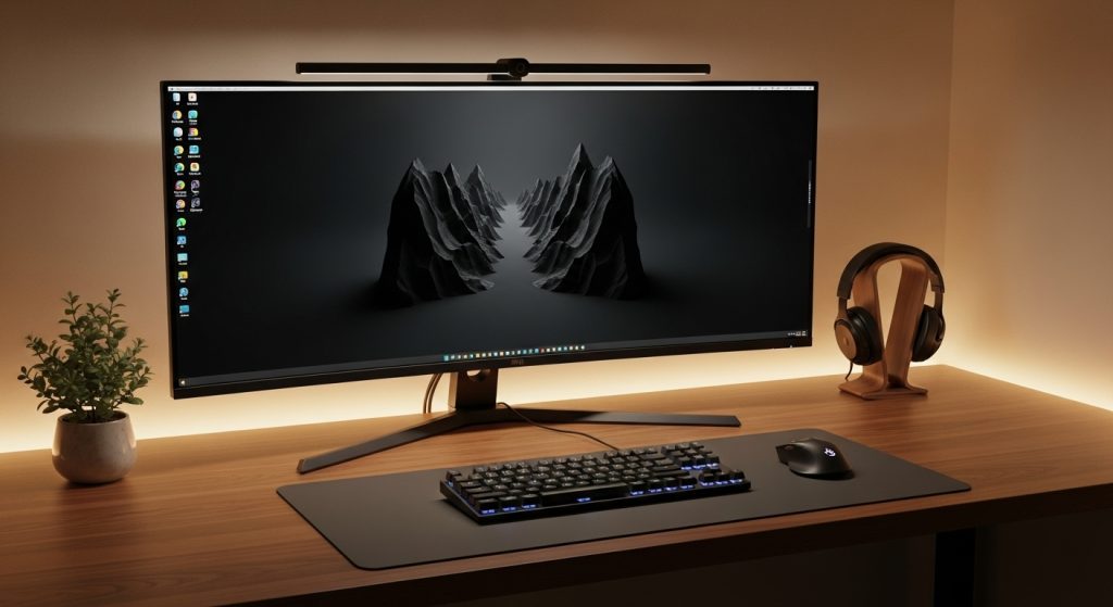 Aesthetic Black Wallpapers for PC | Minimalist & Stylish Desktop Backgrounds 2 Minimalist PC desk setup with sleek black wallpaper background