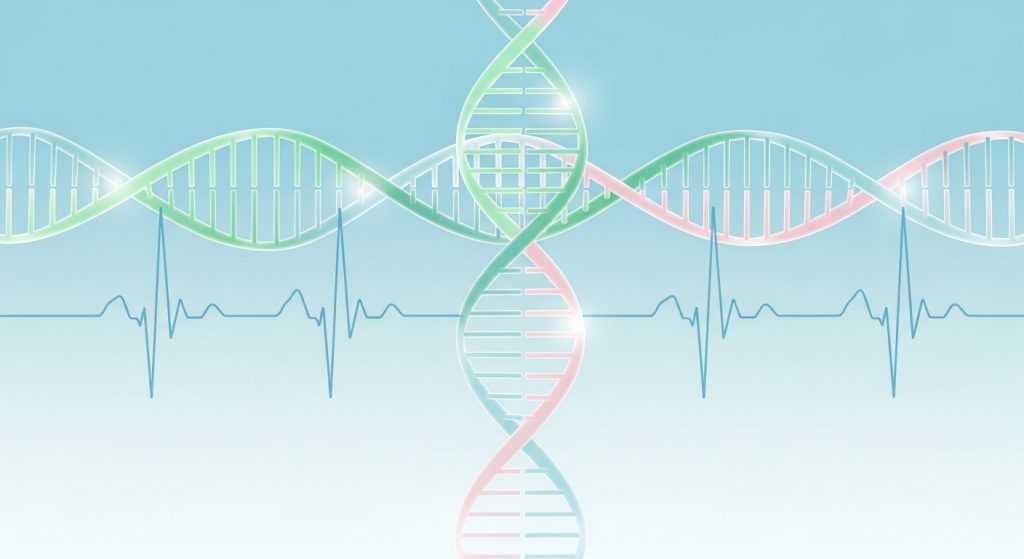 Medico Aesthetic Wallpaper Background Minimal & Professional Vibes 11 A final wallpaper concept blending DNA, heartbeat, and minimal pastel colors, symbolizing healthcare and trust.