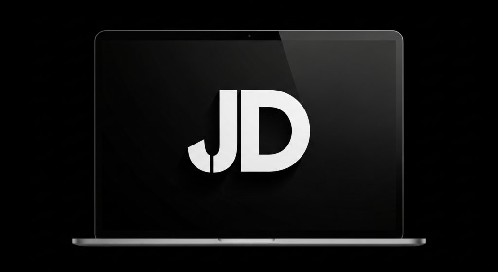 Aesthetic Wallpaper Background Man Bold & Stylish HD Looks 11 Laptop wallpaper with initials designed in bold typography over a minimal black background.