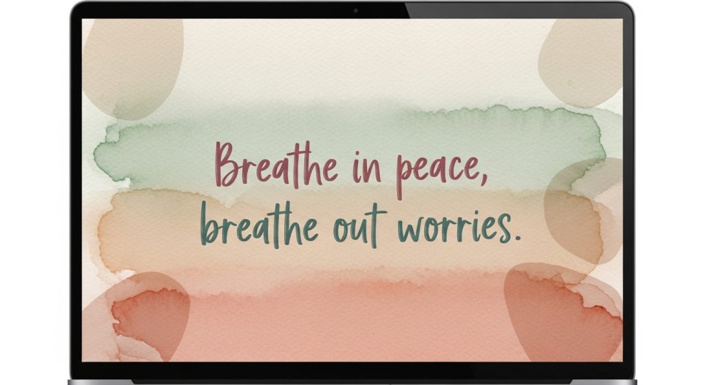 Aesthetic Mindful Living Wallpaper: A Digital Path to Calm 9 Personalized aesthetic mindful living wallpaper with mindful quote.