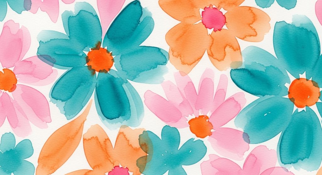 Aesthetic Flower Wallpapers Best Floral Backgrounds for iPhone & Android 11 Abstract flower wallpaper in watercolor strokes with shades of pink, orange, and teal blending together.