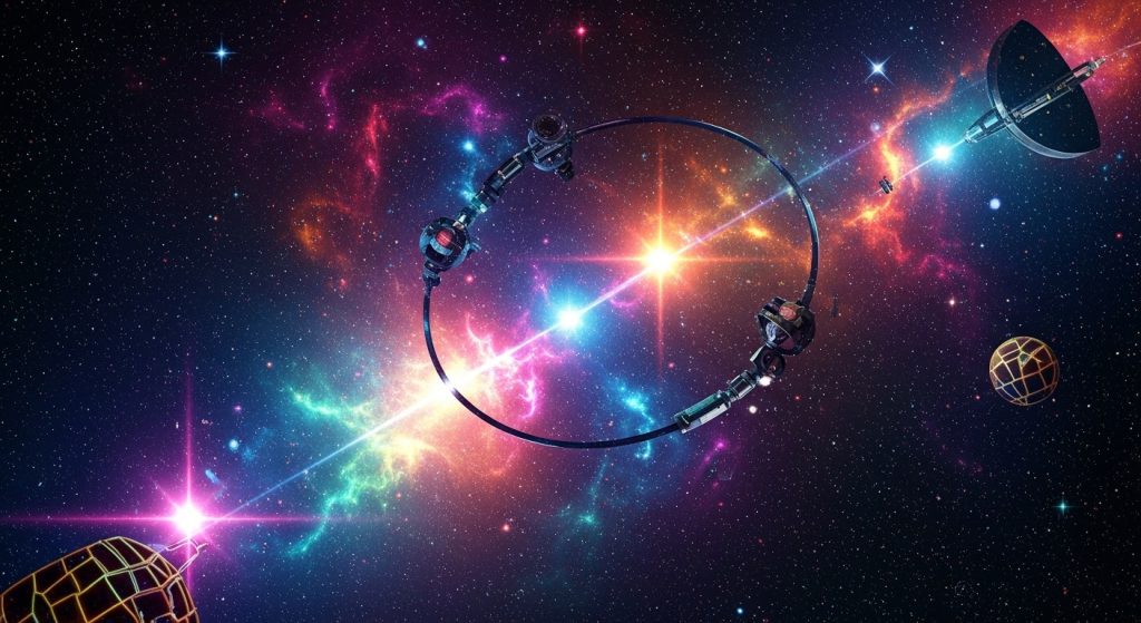 Aesthetic Wallpaper Background Marvel Epic HD Superhero Backdrops 6 A vibrant cosmic wallpaper of Guardians of the Galaxy, filled with neon colors, stars, and glowing elements, futuristic and aesthetic HD.