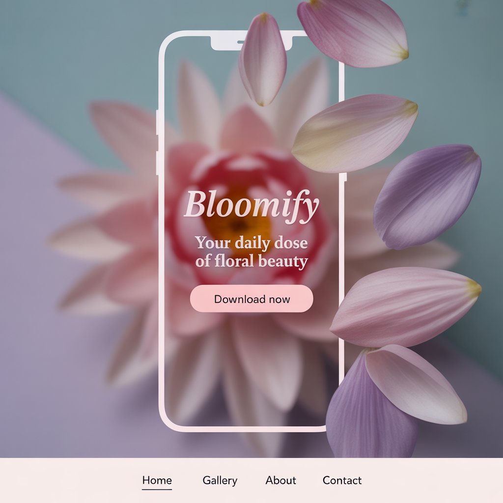 Nature Inspired Green Aesthetic Wallpaper for iPhone & Android 9 Phone screen with floral aesthetic wallpaper of pastel flowers and green leaves, styled with decorative petals.