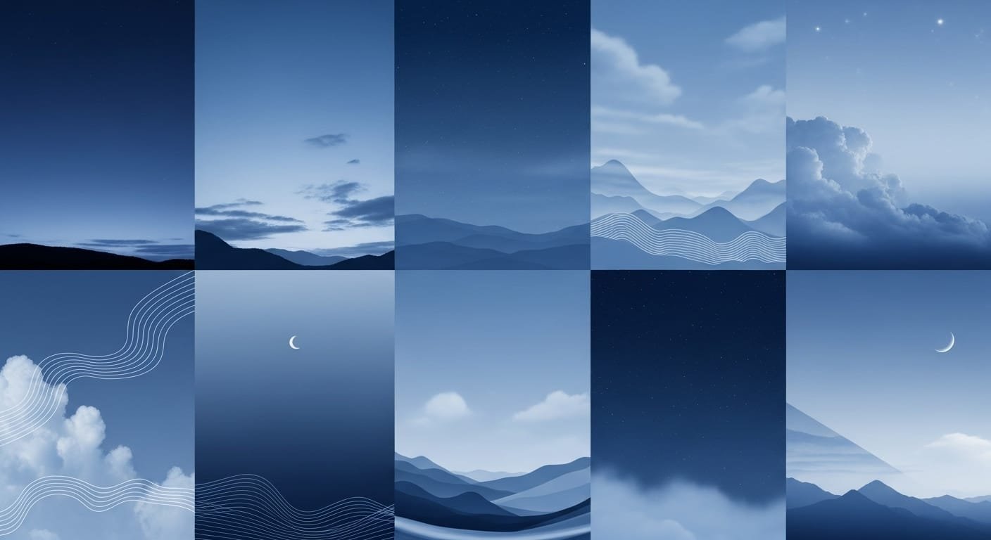 Calm and cool blue aesthetic wallpapers featuring soothing gradients, serene skies, and minimalist designs to match every mood.”