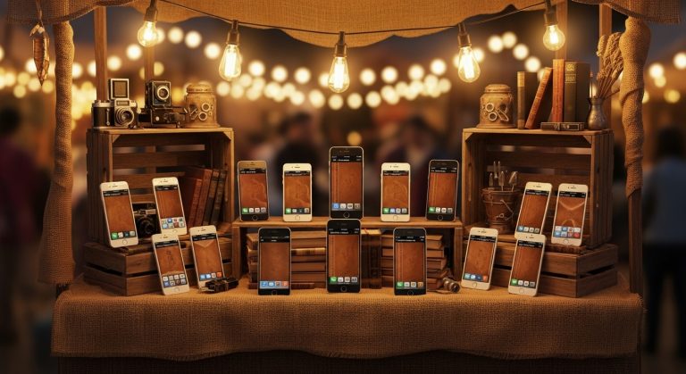 Vintage brown iPhone wallpaper with warm sepia tones, leather textures, and cozy coffee aesthetic on a wooden background.