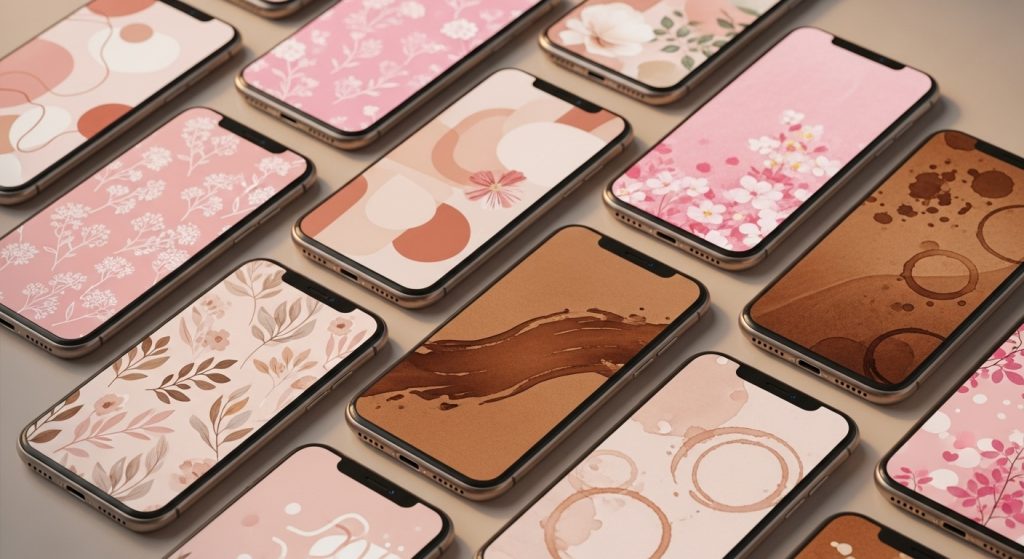 Vintage Retro Brown & Pink iPhone Wallpaper Aesthetic 12 Whisk b783864ae46fa9493af419a7ca7b9ad2dr