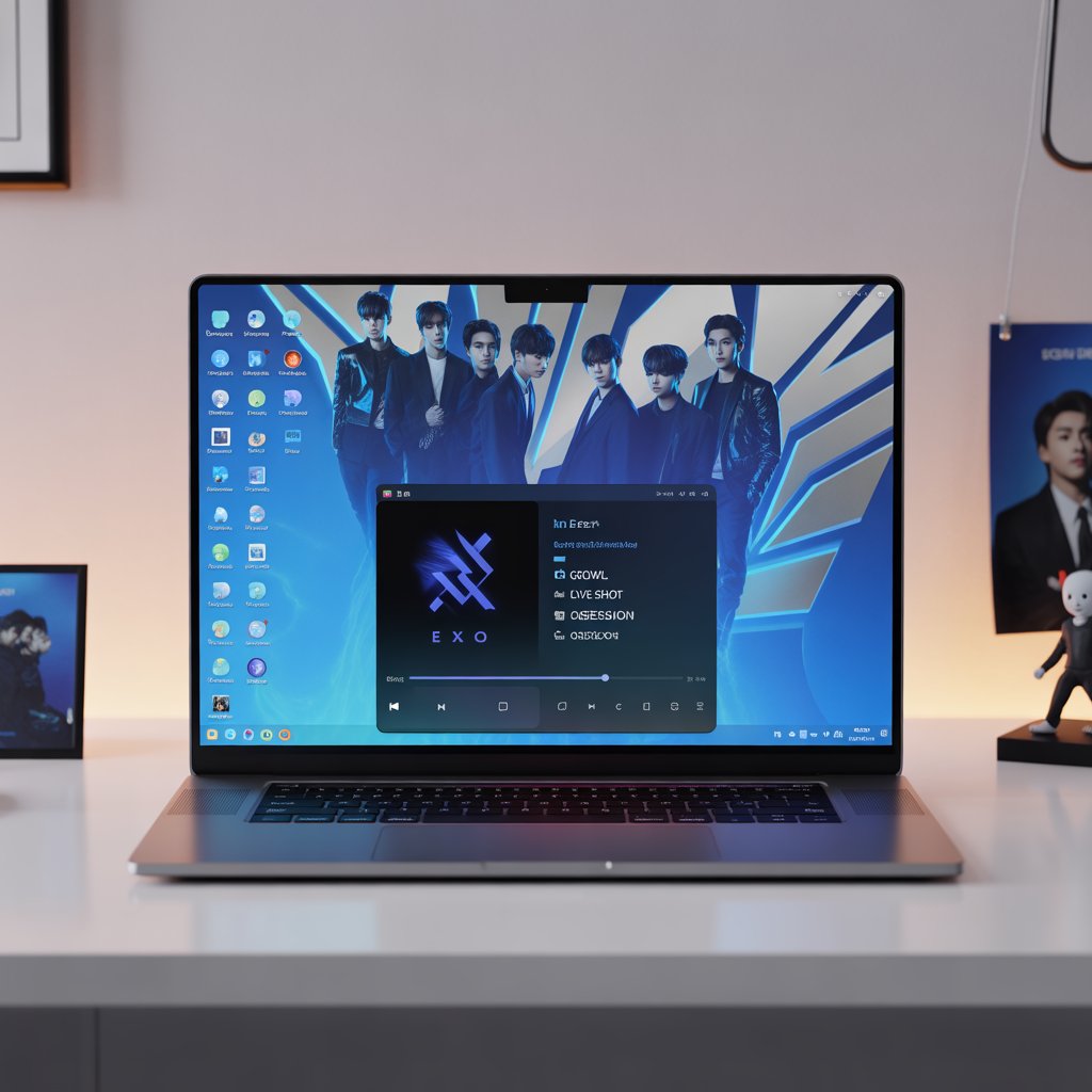 EXO Desktop Wallpaper HD 1080p Dark Aesthetic for Laptop 11 a sleek laptop setup displaying a vibran JHyocFSS9uezkqoj4b9Xw nhstcsM7TK6qgB