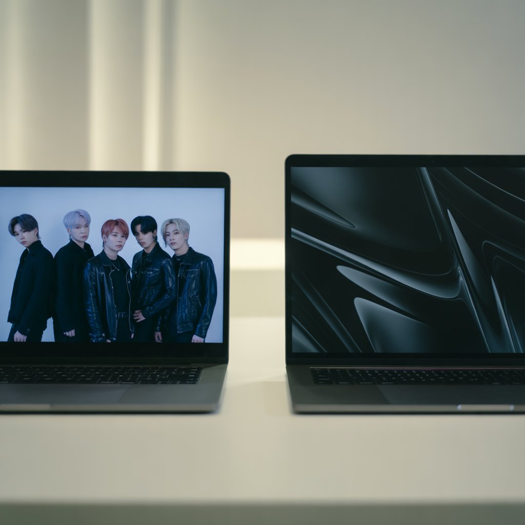 Laptop Wallpaper HD 1080p Aesthetic Dark BTS – Stunning Backgrounds for Your Screen 6 a split screen photograph showcasing two Ld7tp1LcQLCK