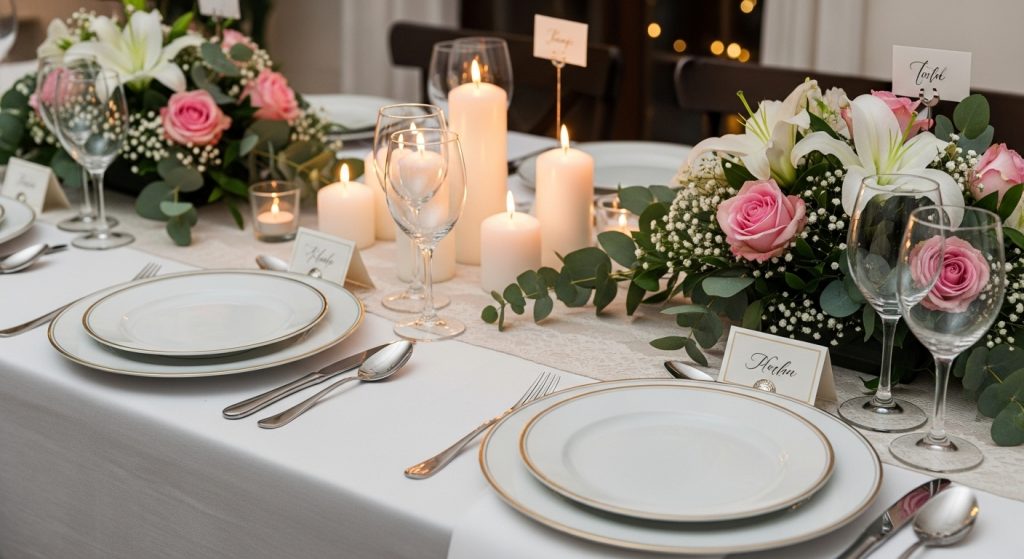 Warm lights used as part of cozy party decor.