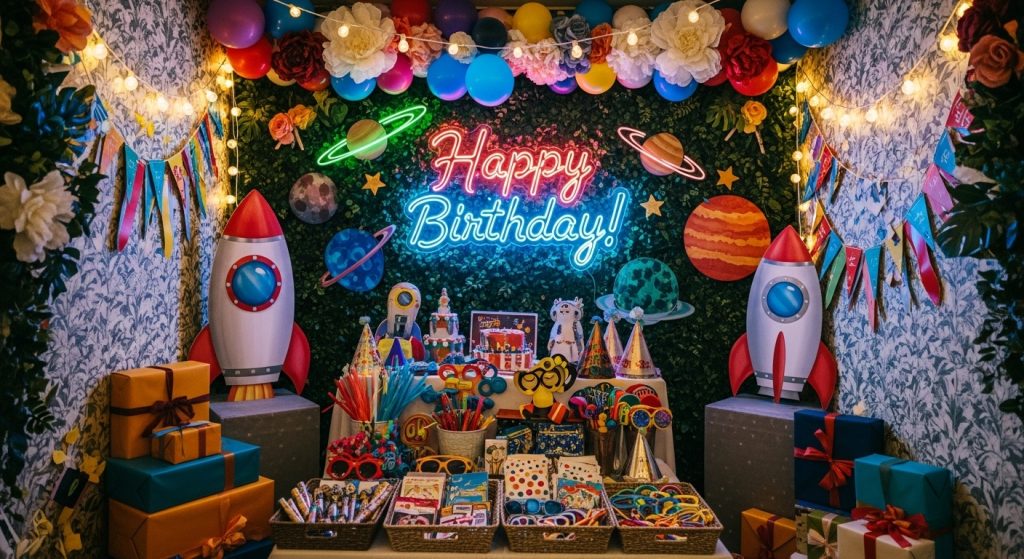  Interactive theme corner decorated for a birthday event