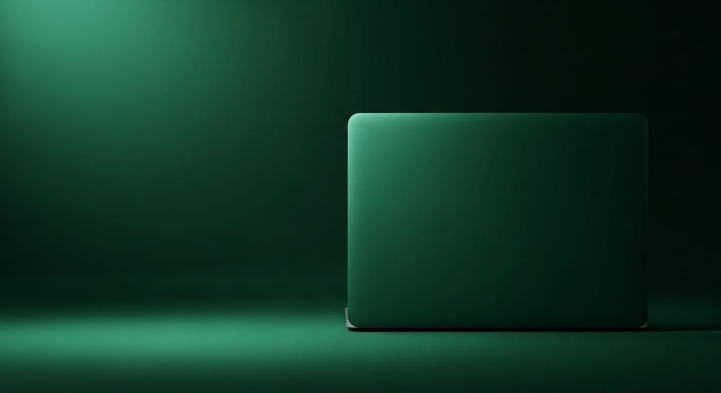 Moody dark green aesthetic wallpaper in HD 1080p with rich emerald hues, soft lighting, and minimalist depth — a stylish and sophisticated background for laptops.