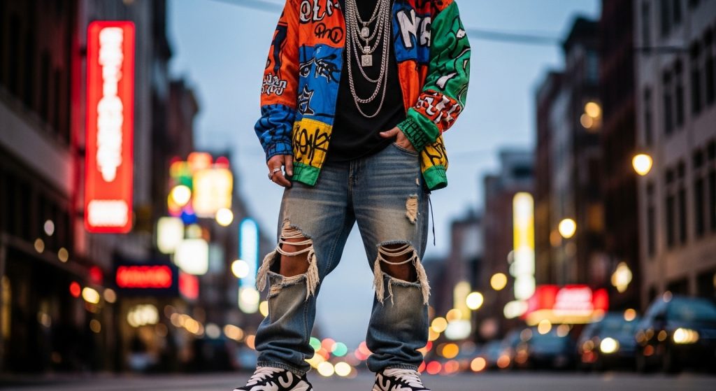 The Ultimate Guide to Outfits: How to Build Stylish Looks for Every Day 5 Trendy streetwear outfit with bold accessories.