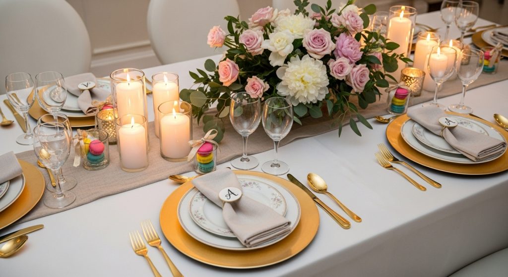 Elegant table decor arranged for a birthday celebration