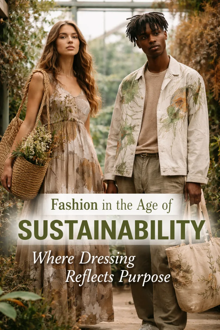 Sustainable fashion reflecting purpose through ethical design and conscious style