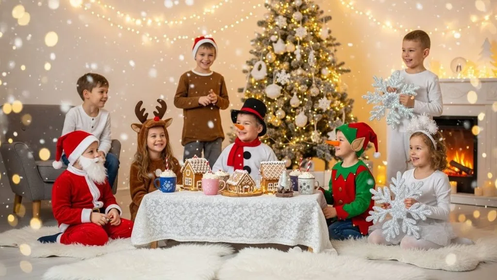 Magical December Costume Ideas for Kids: Cute, Cozy & Celebration Ready 2 Kids wearing December costumes at a cozy winter-themed party.