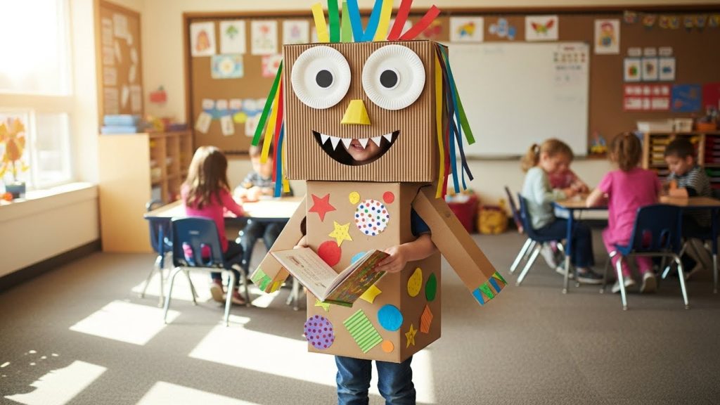 Paper and cardboard costume idea for school kids