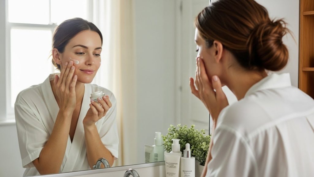 Skin preparation with lightweight moisturizer for long lasting party makeup