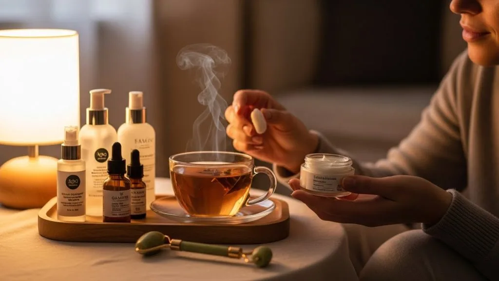 Celebration Glow Guide. Beauty Tips That Make You Glow All Day 7 Relaxing pre-celebration routine supporting healthy glowing skin