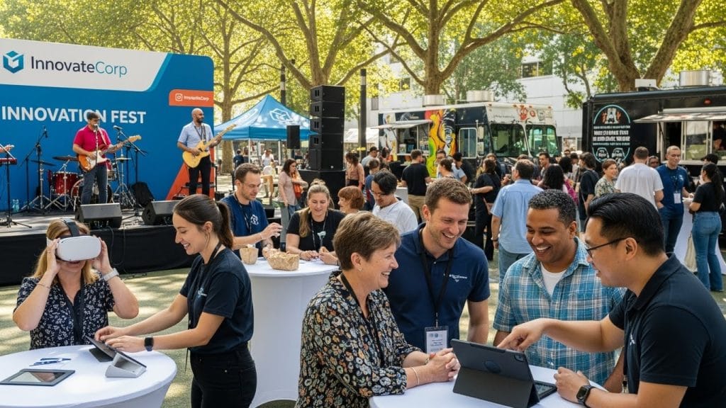 A brand-hosted community event with people interacting naturally.