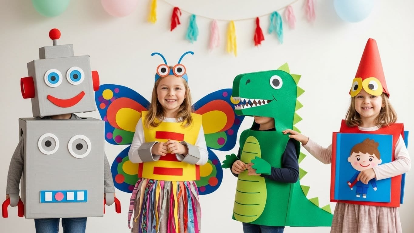 Homemade costume ideas for kids made with simple materials that bring joy and big smiles