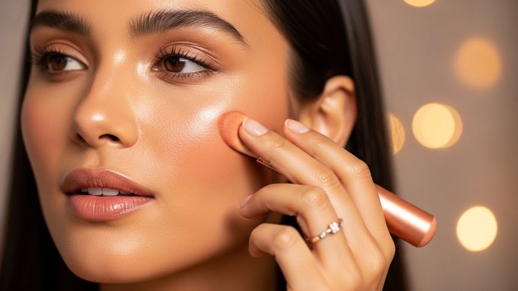 Soft blush shades that add warmth and glow for party makeup